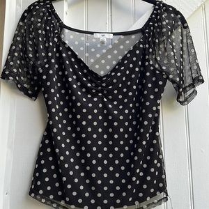 BP mesh polka dot blouse. Women small